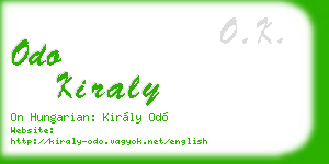 odo kiraly business card