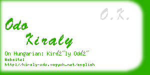 odo kiraly business card